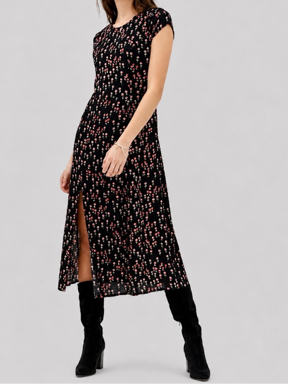 Free People-midi floral dress-size 0 new without tags